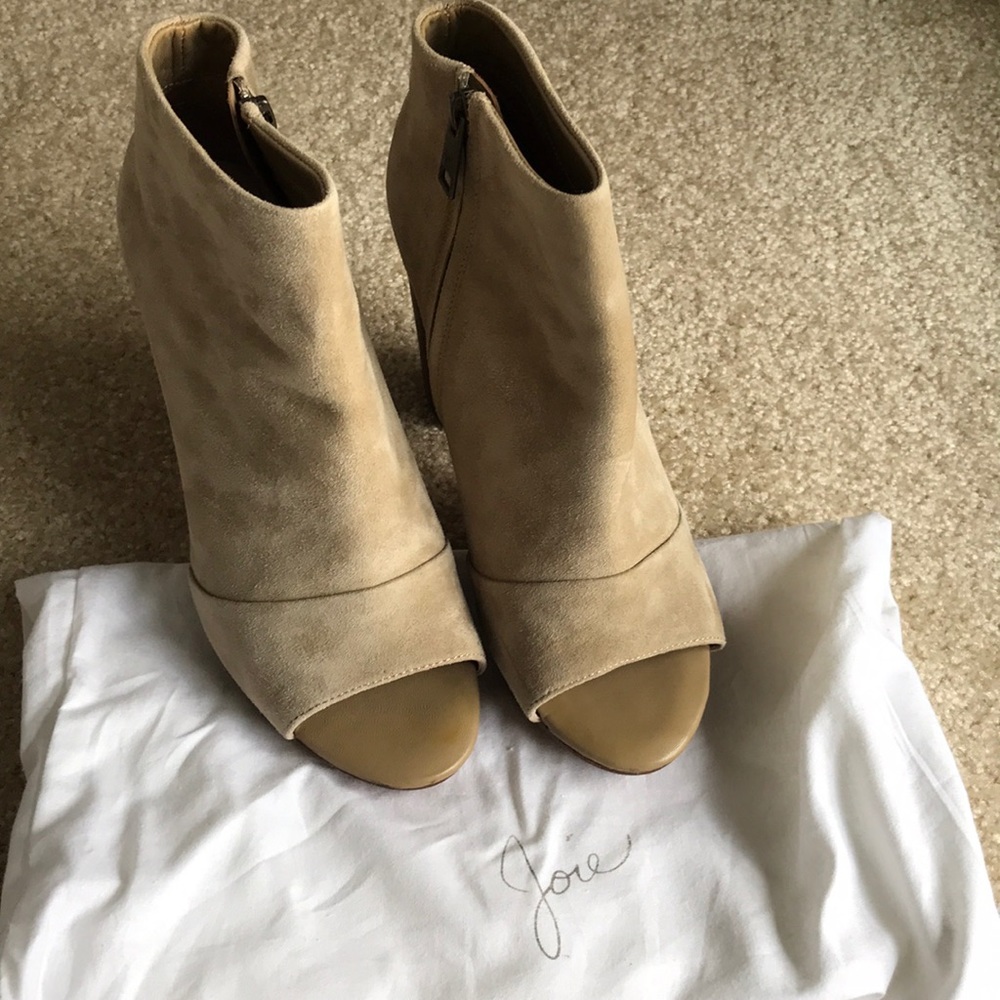 Joie suede peep toe booties